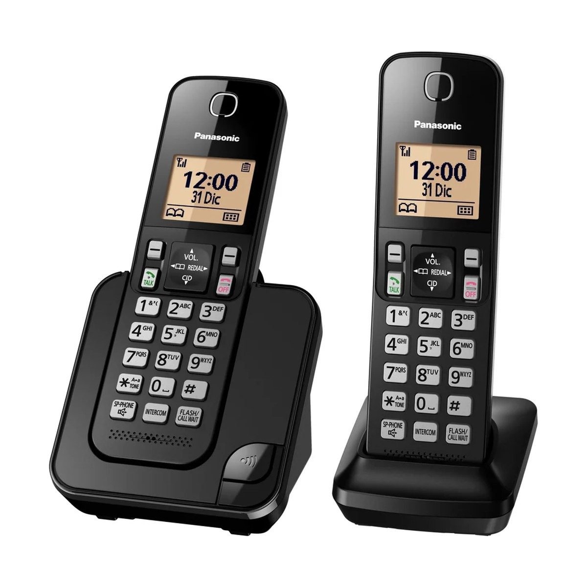 Teléfono inalámbrico Panasonic KX-TGC352LAB · 2 auriculares · Identificador y altavoz