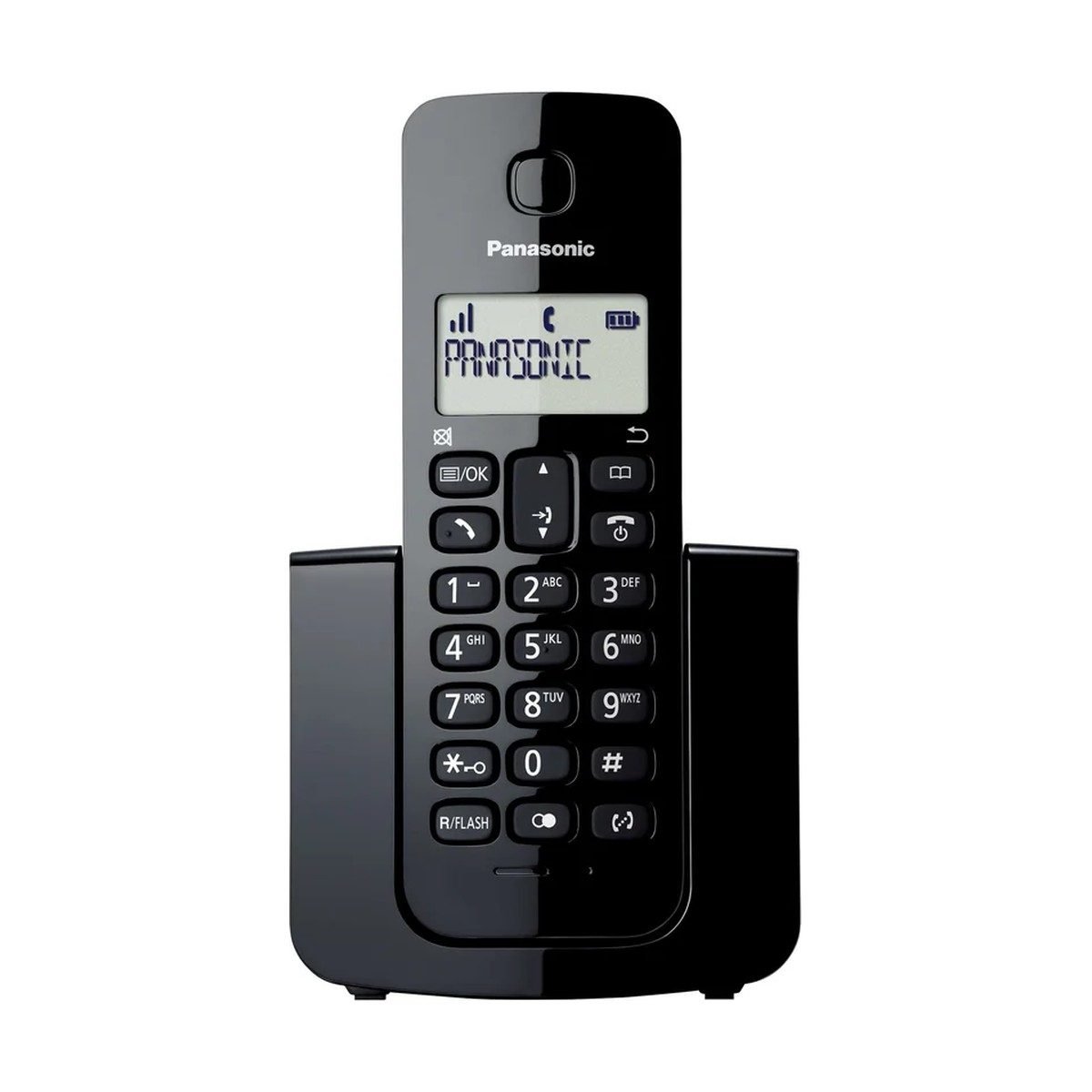 Teléfono inalámbrico Panasonic con identificador de llamadas · Negro