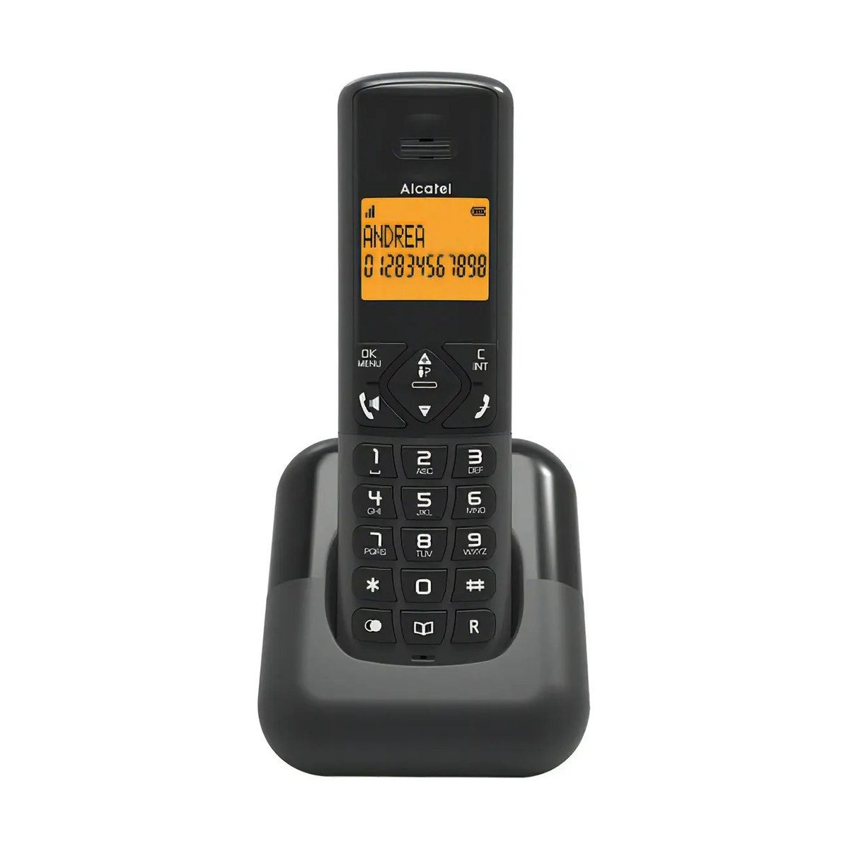 Teléfono inalámbrico Alcatel D610 con identificador de llamadas · Negro